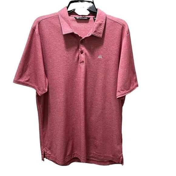 Travis Mathew Men's Heathered Red Short Sleeved Polo Shirt Size XL - Picture 1 of 7